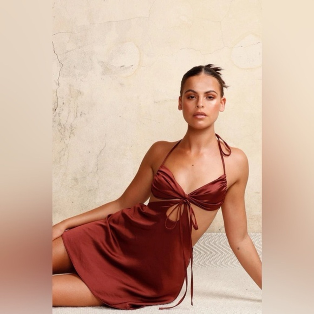 NWOT Arcina Ori Arya Cut Out Dress in Rust size XS